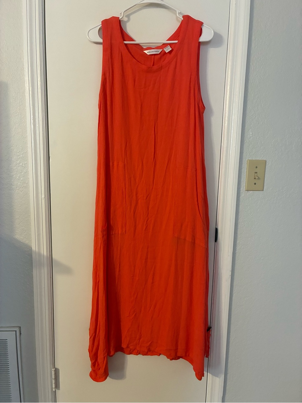 King Universal Bright Coral-colored Sleeveless Maxi Dress